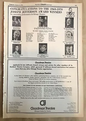 Goodman Theatre Chicago Print Ad 1971 Vintage 70s Promo Poster Man Of La Mancha • $7