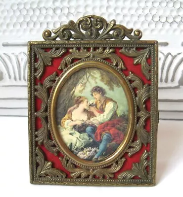 ITALY Vintage Filigree Metal Ornate Picture FRAME 5 1/2 By 4 1/8 Inches • $15.99