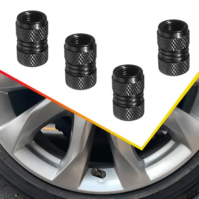 Tyre Valve Caps Wheel Stems 4pcs Car Air Dust Cover Screw Caps Truck Bike Black  • $3.25