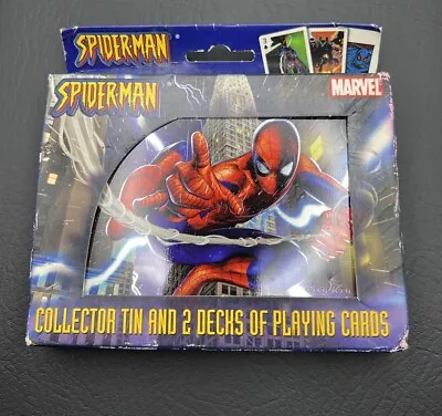 Spiderman Collector Tin And 2 Decks Of Playing Cards By Bicycle Marvel • $18