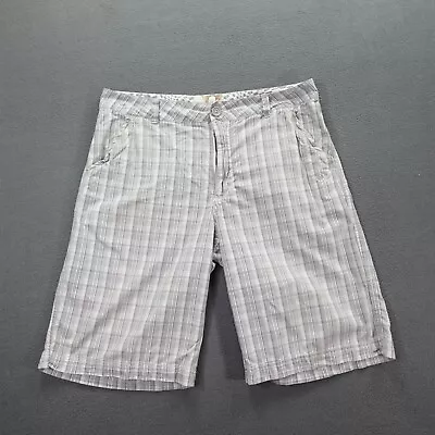Ocean Pacific OP Men's Gray Plaid Chino Shorts Size 34 Vintage • $19.99