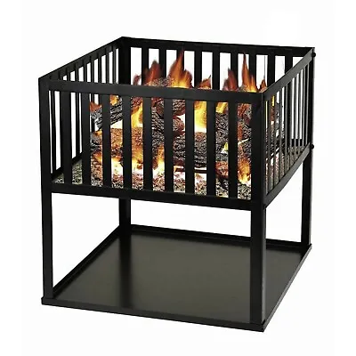 £24.90 • Buy Square Garden Fire Pit Fire Log Burner Basket BBQ Camping Patio Outdoor Heater