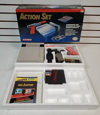 Nintendo NES Action Set Home Console - Complete In Box W/Orange Zapper Tested • $349.99