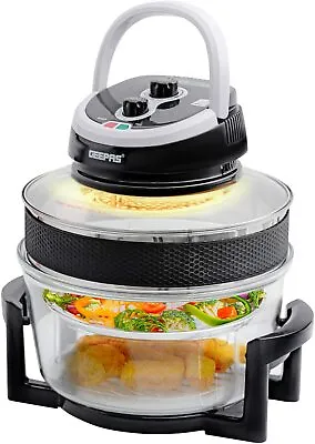 £69.99 • Buy Halogen Oven Cooker Turbo Convection Air Fryer With Extender Ring 17L Geepas