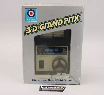 Vintage 80s Entex 3D Grand Prix Electronic Game W/Box Manual AS-IS Parts/Repair • $99.99