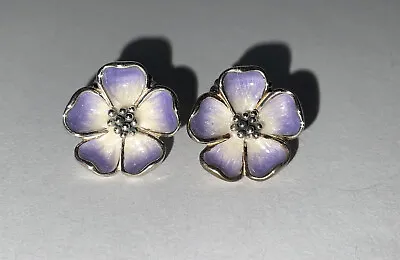 JAI John Hardy Sterling Silver Purple Enamel Cherry Blossom Pierced Earrings • $68