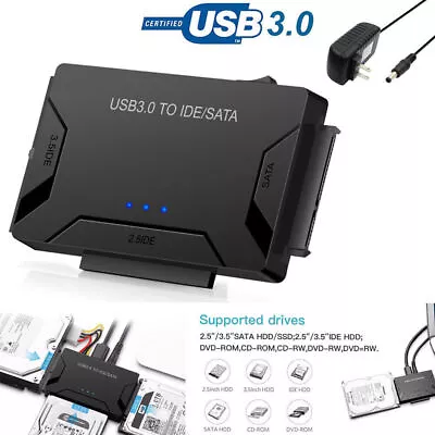 USB 3.0 To IDE SATA 2.5 /3.5  Hard Drive External Adapter Converter Cable Kit AU • $29.59