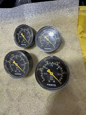 Lot Of 4 Festo Pressure Vacuum Gauge -12.5 - -2.5 PSI  -1-0 • $49.99