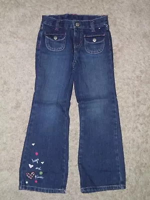 GYMBOREE  Pups And Kisses  Embroidered Blue Jeans Size 5 Slim • $19.95