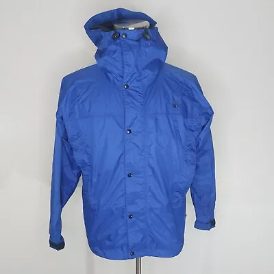 Moonstone Mens Medium Goretex Waterproof Windbreaker Hooded Jacket Royal Blue • $49.95
