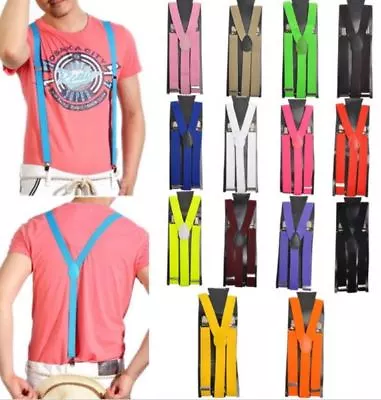 New Colors Mens Womens Clip-on Suspenders Elastic Adjustable Braces Punk Goth  • $8.98