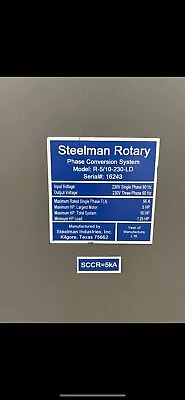 Steelman Rotary Phase Conversion System  • $1500