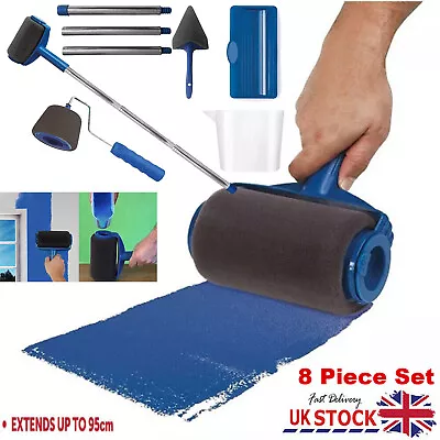 Paint Runner Pro Roller Brush Set Wall Painting Edger Handle DIY Tool Kit 8-Pack • £11.98