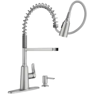 🆕 Moen Edwyn 87807SRS Pulldown Spring Pre-Rinse Kitchen Faucet - Stainless $308 • $168.95