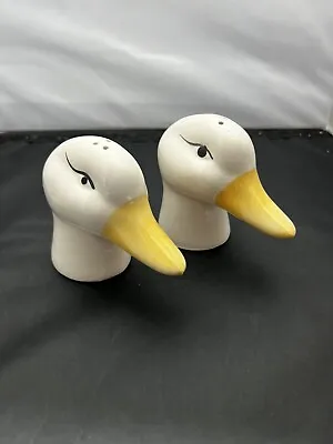 Vintage White Duck Heads Salt And Pepper Shakers • $10