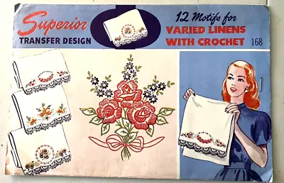 Superior 168 Embroidery Pattern Vintage UNCUT Roses Floral Flowers • $5.99