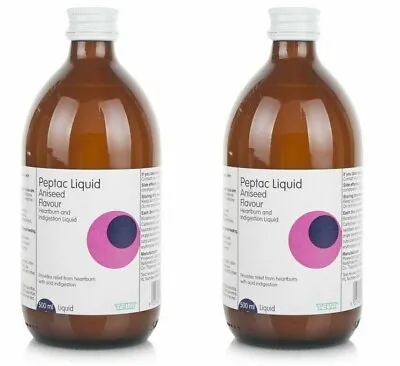 2 X  Peptac Aniseed Relief Liquid 500ml - Heartburn Acid Reflux & Indigestion • £14.49