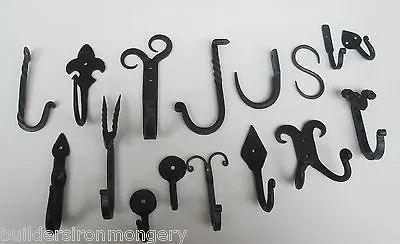 £6.99 • Buy 1 X Hand Forged Blacksmith Wrought Iron Old Rustic Traditional Hanging Hook