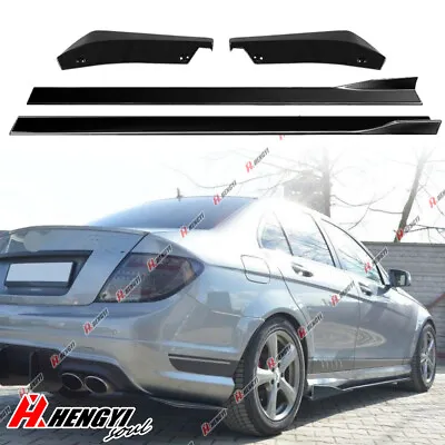 For 08-14 MERCEDES W204 C250 C300 Side Skirts + Rear Bumper Side Apron Splitter • $63.64