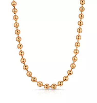 14k Solid Rose Gold Chain Round Bead Ball Chain Necklace - Made In Italy • $755