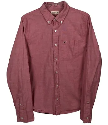 HOLLISTER Men Long Sleeve Shirt Light Red Size M • $10