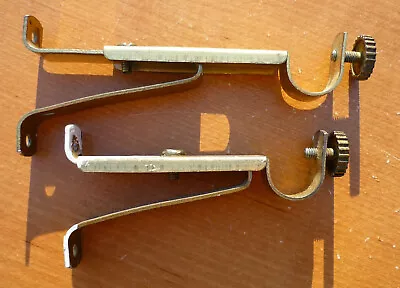 (2) Vintage Brass Finish Adjustable 5/8  Curtain Rod Bracket Holder Drapery Rod • $12.55