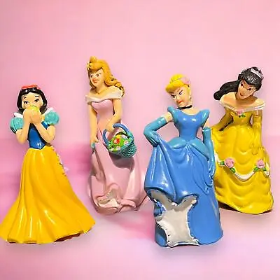 4pcs Disney Princess Doll Action Figures Cake Toppers Set Collectible Toy Gift • £10