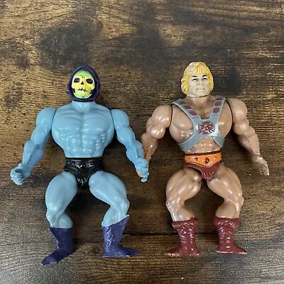 Vintage Masters Of The Universe Soft Head He-Man & Skeletor Figures 1980’s MOTU • $24.99