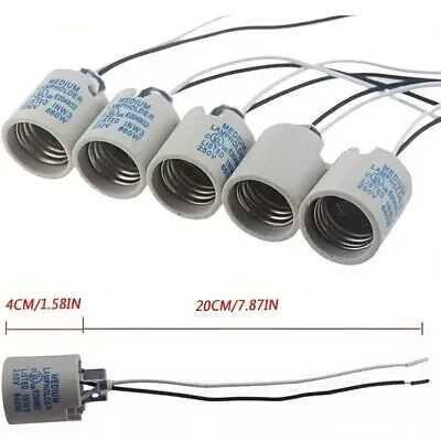 5pcs Ceramic Standard Medium Screw Base Socket E26 E27 Bulb Holders • $14