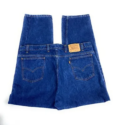 Vintage Levi's 505 Men's Regular Straight Orange Tab Blue Jeans 42 (Tag 44)x30 • $39.78