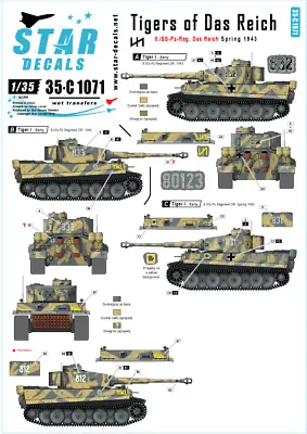 Star Decal 35-C1071 Tigers Of Das Reich. 8./SS-Pz-Regiment Das Reich  1/35 • £8.99