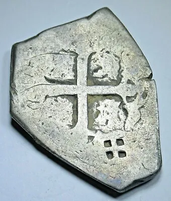 1731 Mexico Silver 4 Reales Spanish Colonial Cross Countermark Pirate Cob Coin • $304.95