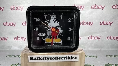 Vintage Lorus Disney Mickey Mouse Alarm Clock Red Quartz Mini Desk 3” Works • $14.99