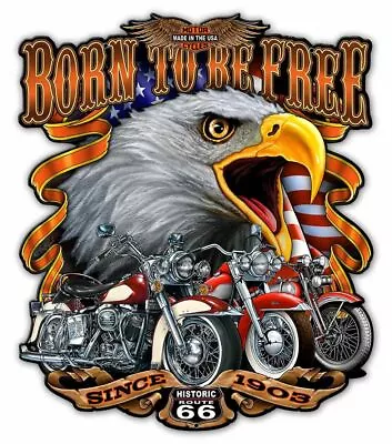 Born To Be Free Motorcycle Plasma Cut Metal Sign • $49.95