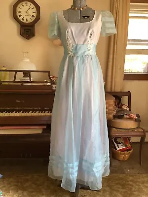 Vintage 1960’s Sky Blue /lavender Formal Long Gown Lovely! 36-28-48 • $75