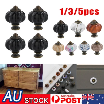 $8.99 • Buy Ceramic Cupboard Drawer Door Knob Cabinet Furniture Antique Pull Shell Handle