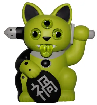 Playge Misfortune Cat Neon Green 9  Vinyl Figure Ferg Rotofugi SDCC Exclusive • $399.94