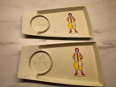 Pair Vintage Ronald McDonald Plastic Tray With Cup Base Holder Happy Meal • $24.99