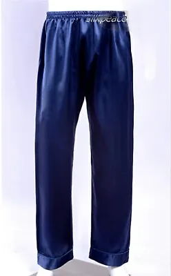 SILKPEACE 5 Day Delivery Men's Silk Satin Pajama Lounge Pants Menswear Sleepwear • $13.48