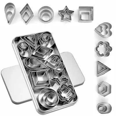 30Pcs Mini Cookie Cutter Set With Box Small Stainless Steel Veggie Cutters New • $18.39