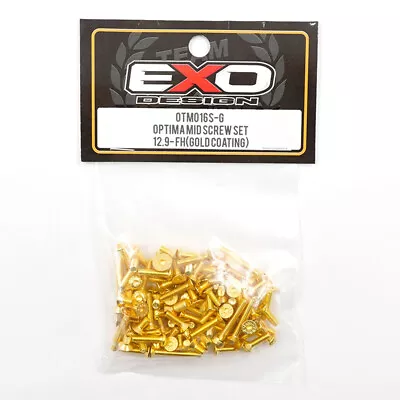 EXO Design 12.9 FH Gold Coating Screw Set For Kyosho 1/10 Optima Mid #OTM016S-G • $33.62