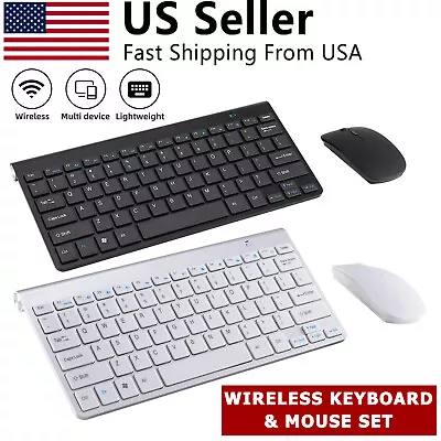 Mini Wireless Keyboard And Mouse Set Waterproof 2.4G For Mac Apple PC Computer • $15.21