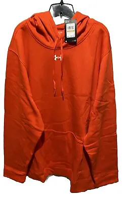 Under Armour Mens Dark Orange Hustle Fleece Hoodie Sweatshirt Size 4XL NWT • $40