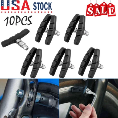 $7.59 • Buy 5 Pairs High Grade Cycling Bicycle Bike V Brake Pads 70mm Shoes Pads Black USA