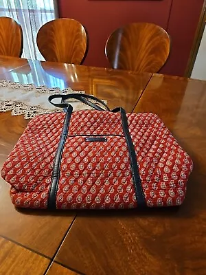 Pre-owned Vera Bradley Red Paisley Fabric Large Tote Bag • $19