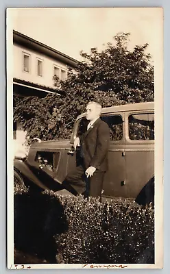 Original Old Vintage Antique Real Photo Car Gentleman Smoking Cigar Panama 1934 • $4.49