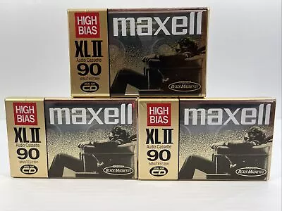 Maxell XL II 90 High Bias Cassette Tapes Type II Lot Of 3 - Brand New Sealed • $19.99