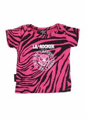Darkside Clothing 0-6 Months LIL ROCKER Pink Tiger 100% Cotton T-shirt BNWT • £6.50