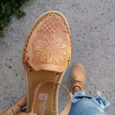 Sandals Women Shoes Artisan Leather Huarache Handmade Women's Shoe Embroidery • $49.99