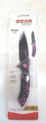 Bear Edge 71705 Folder Knife 420 Stainless 3.5  Blade Muddy Girl Camo BRAND NEW • $15.99